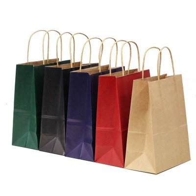 Wholesale High Quality Cheap Colorful White Kraft Paper Packaging Bag Custom Take Away Food Gift Bags